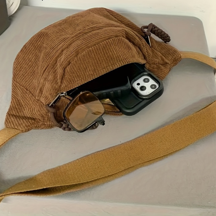 Cinzia | Borsa a Spalla Velluto a Coste