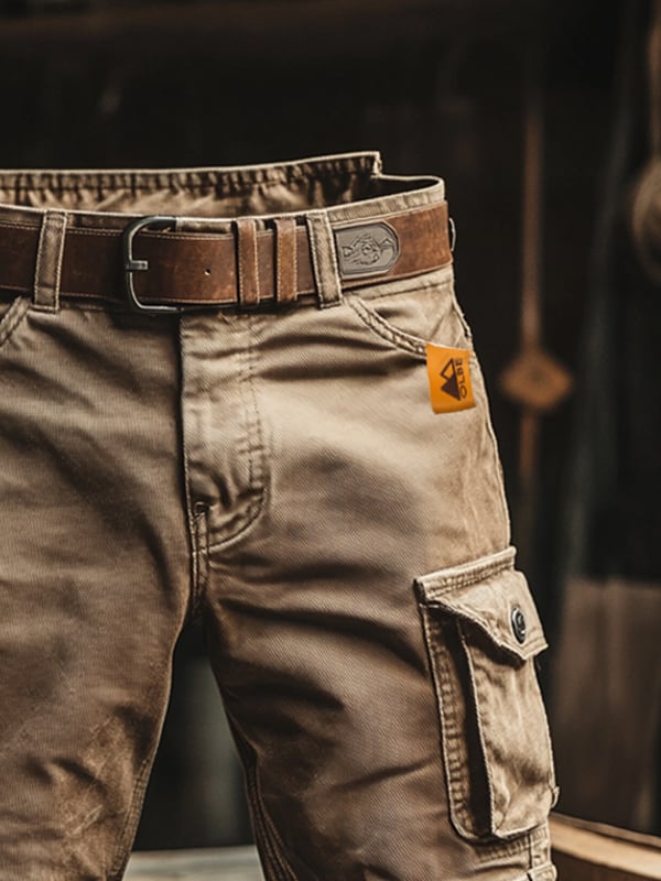 Armando| Pantaloni cargo corti rétro con molteplici tasche