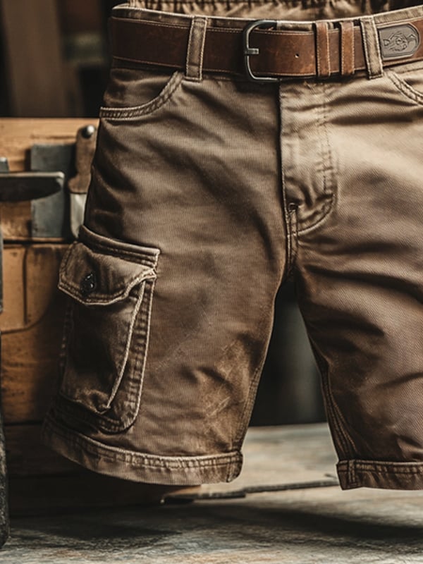 Armando| Pantaloni cargo corti rétro con molteplici tasche