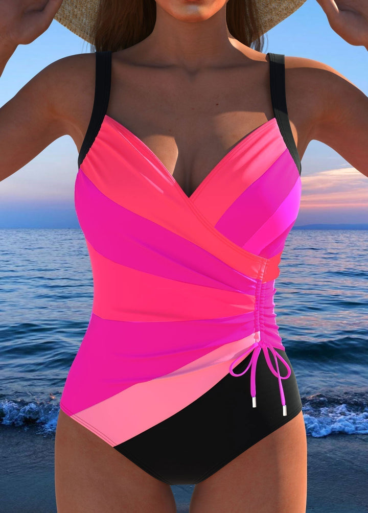 Barbara™ | Costume da bagno di lusso con scollatura incrociata e stampa multicolore