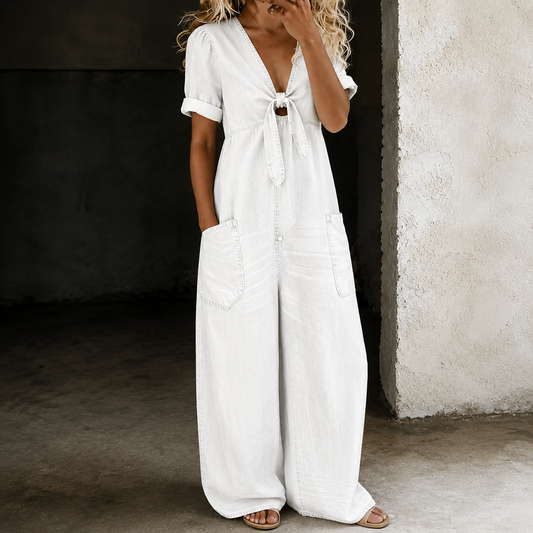 Gaia | Tuta Denim a Gamba Larga