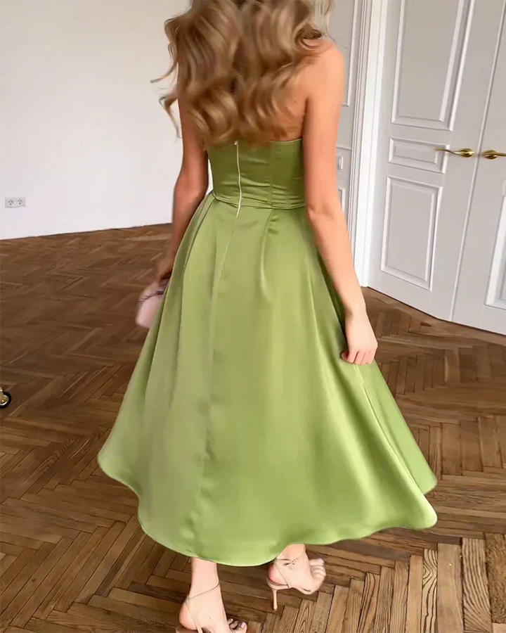 Elena™ | Abito Midi Elegante Senza Spalline