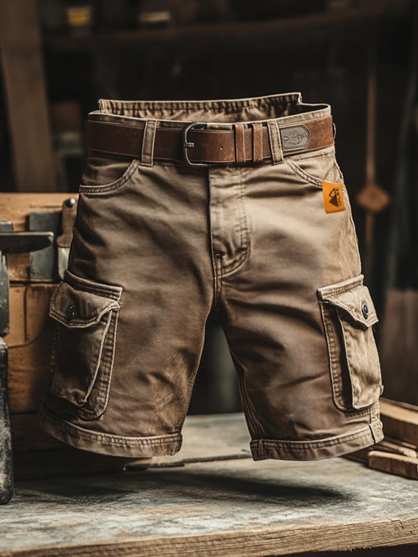 Armando| Pantaloni cargo corti rétro con molteplici tasche