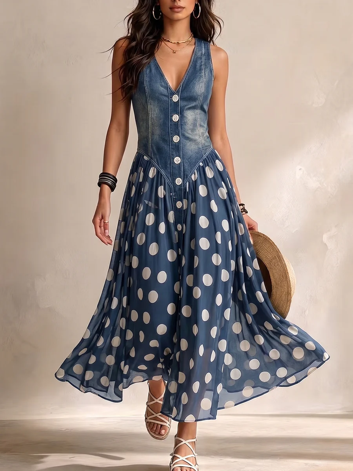 Miriam | Abito Midi in Chiffon a Pois