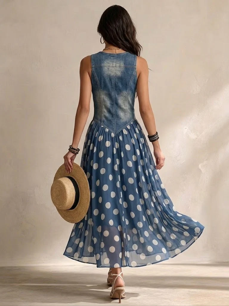 Miriam | Abito Midi in Chiffon a Pois