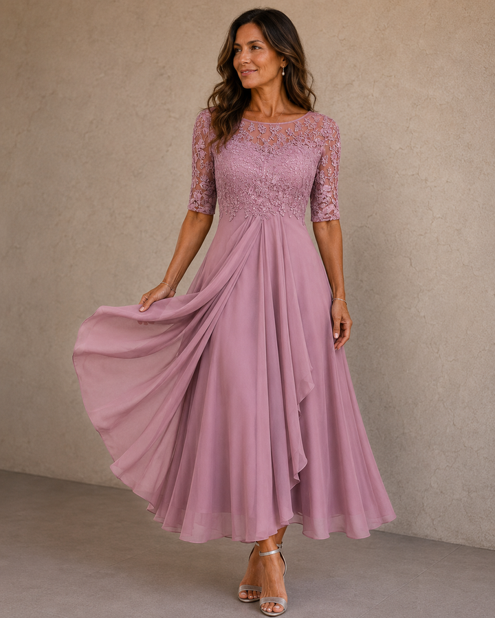 Olimpia™ | Abito in Pizzo e Chiffon