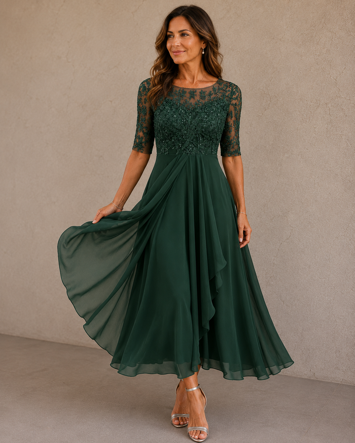 Olimpia™ | Abito in Pizzo e Chiffon