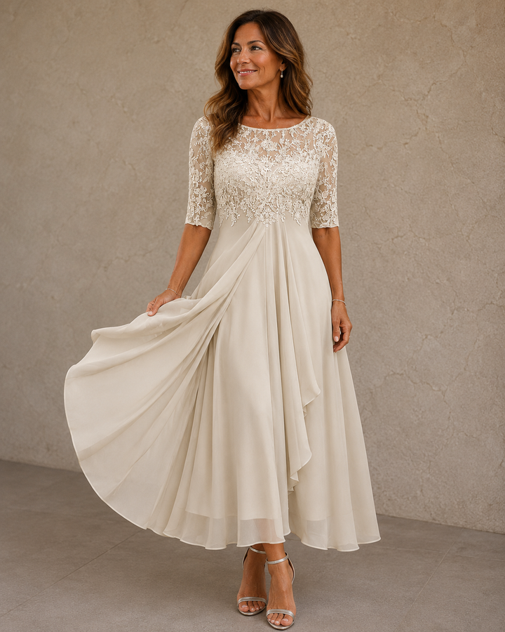 Olimpia™ | Abito in Pizzo e Chiffon