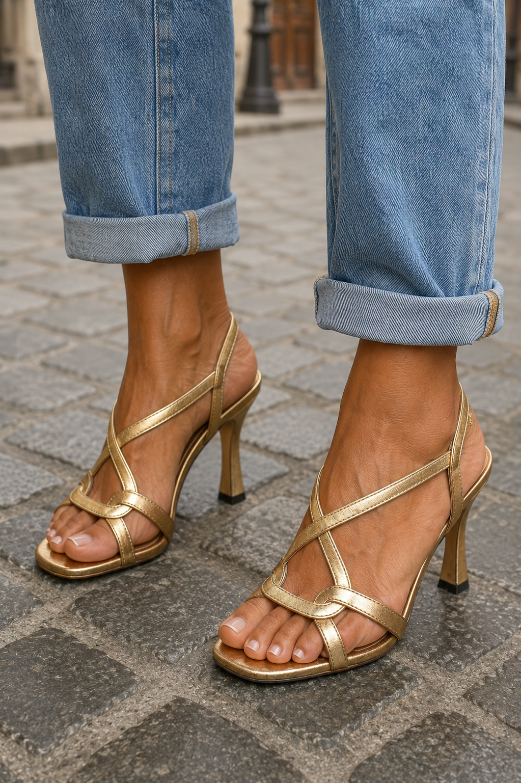 Olivia | Sandali con Tacco Golden Summer Charm