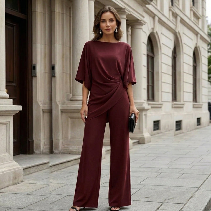 Adelina | Completo con Blusa Drappeggiata e Pantalone Ampio