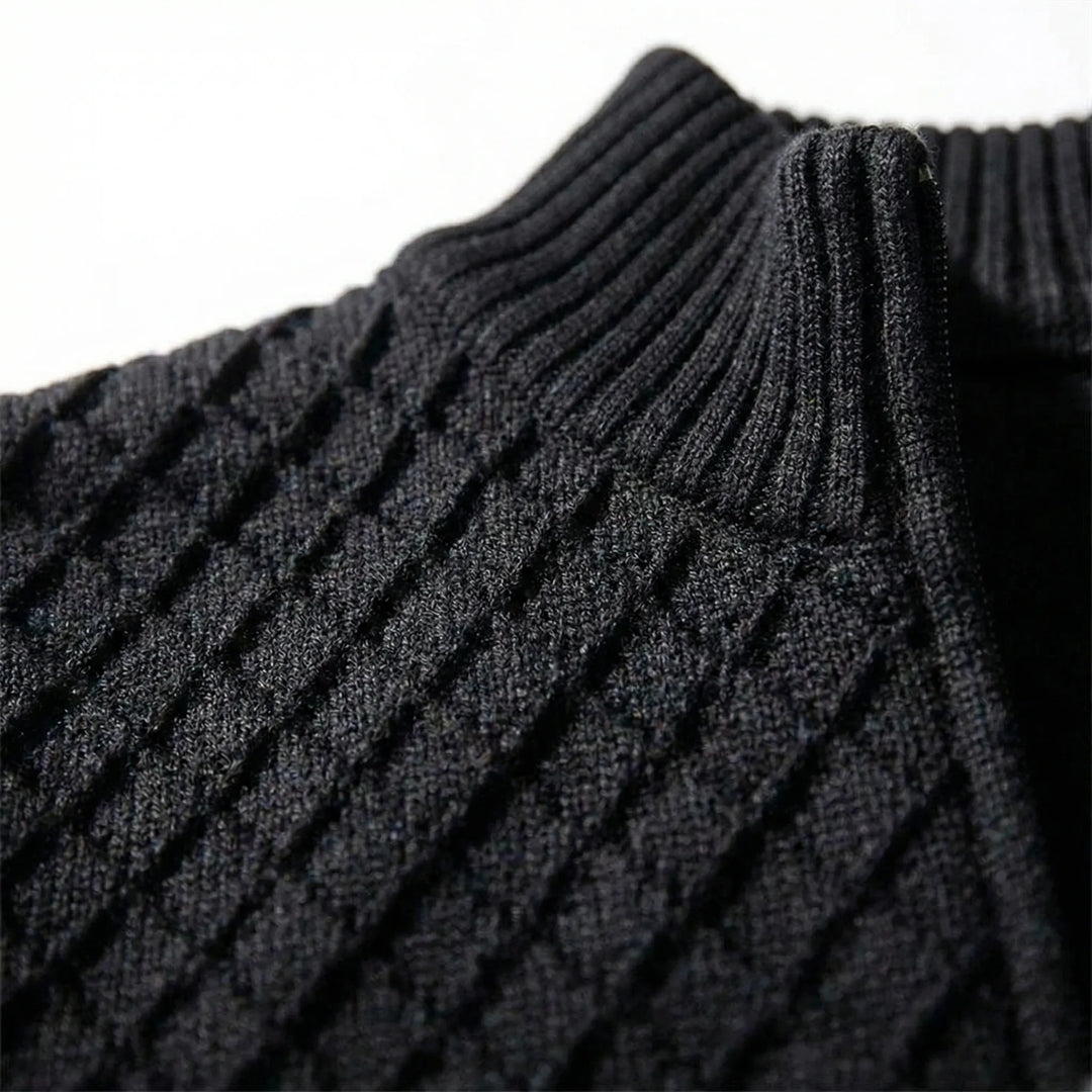 Amedeo | Maglione da uomo lavorato a maglia Cardigan lavorato a maglia con zip e colletto alto