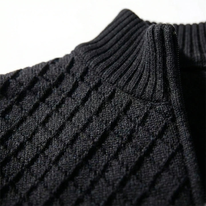 Amedeo | Maglione da uomo lavorato a maglia Cardigan lavorato a maglia con zip e colletto alto