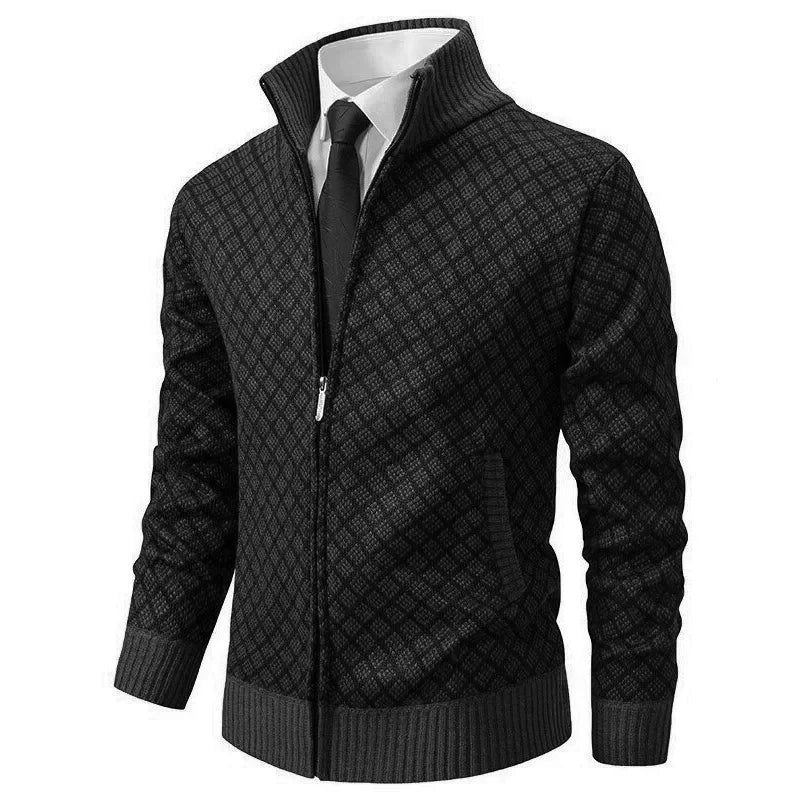 Amedeo | Maglione da uomo lavorato a maglia Cardigan lavorato a maglia con zip e colletto alto