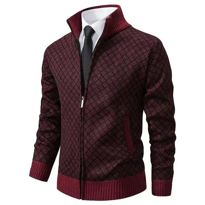 Amedeo | Maglione da uomo lavorato a maglia Cardigan lavorato a maglia con zip e colletto alto
