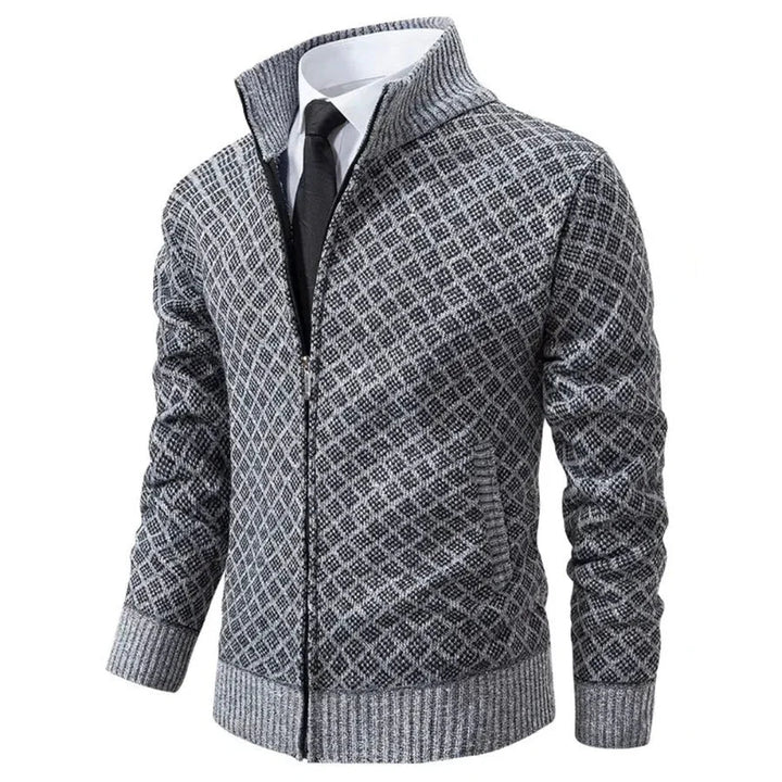 Amedeo | Maglione da uomo lavorato a maglia Cardigan lavorato a maglia con zip e colletto alto