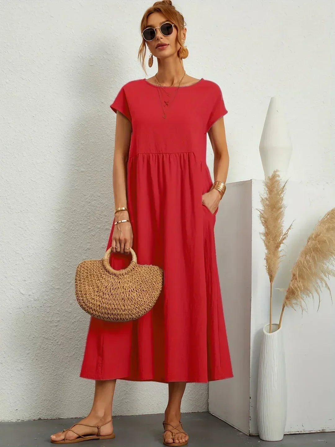 Amélie™ — Abito midi fluido dall’eleganza senza tempo