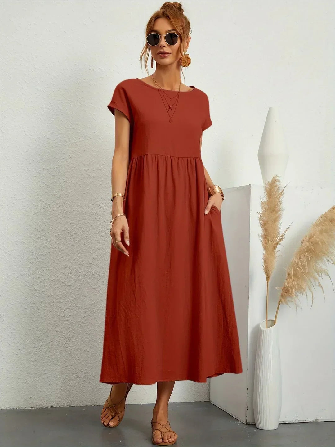 Amélie™ — Abito midi fluido dall’eleganza senza tempo