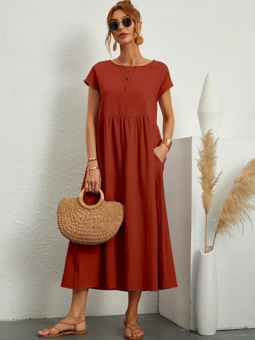 Amélie™ — Abito midi fluido dall’eleganza senza tempo