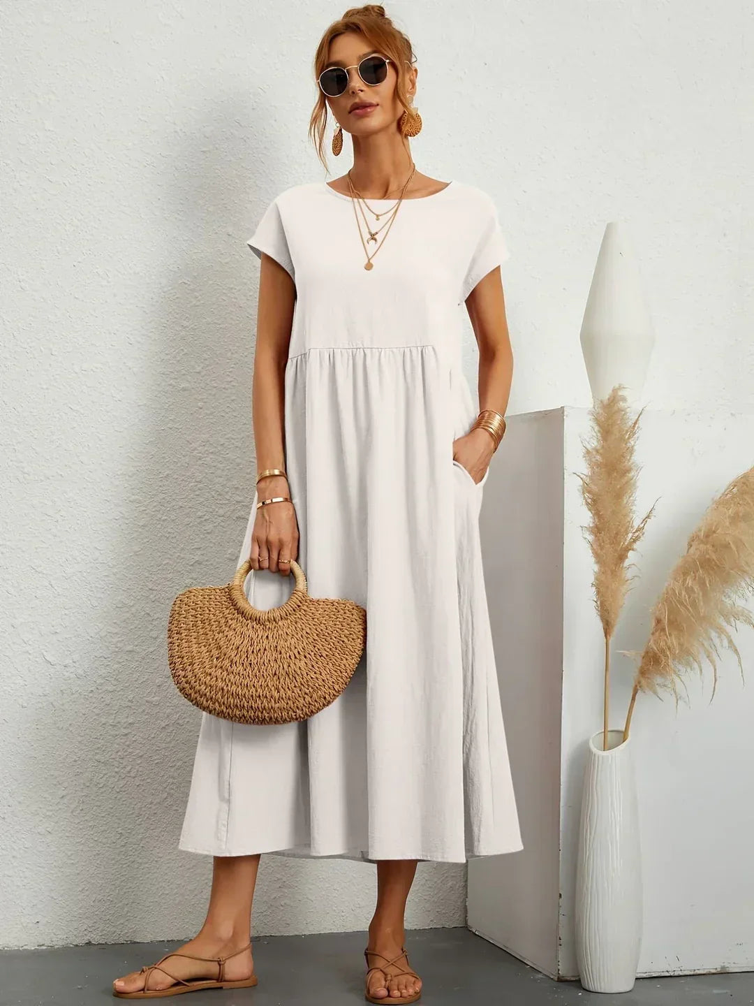 Amélie™ — Abito midi fluido dall’eleganza senza tempo