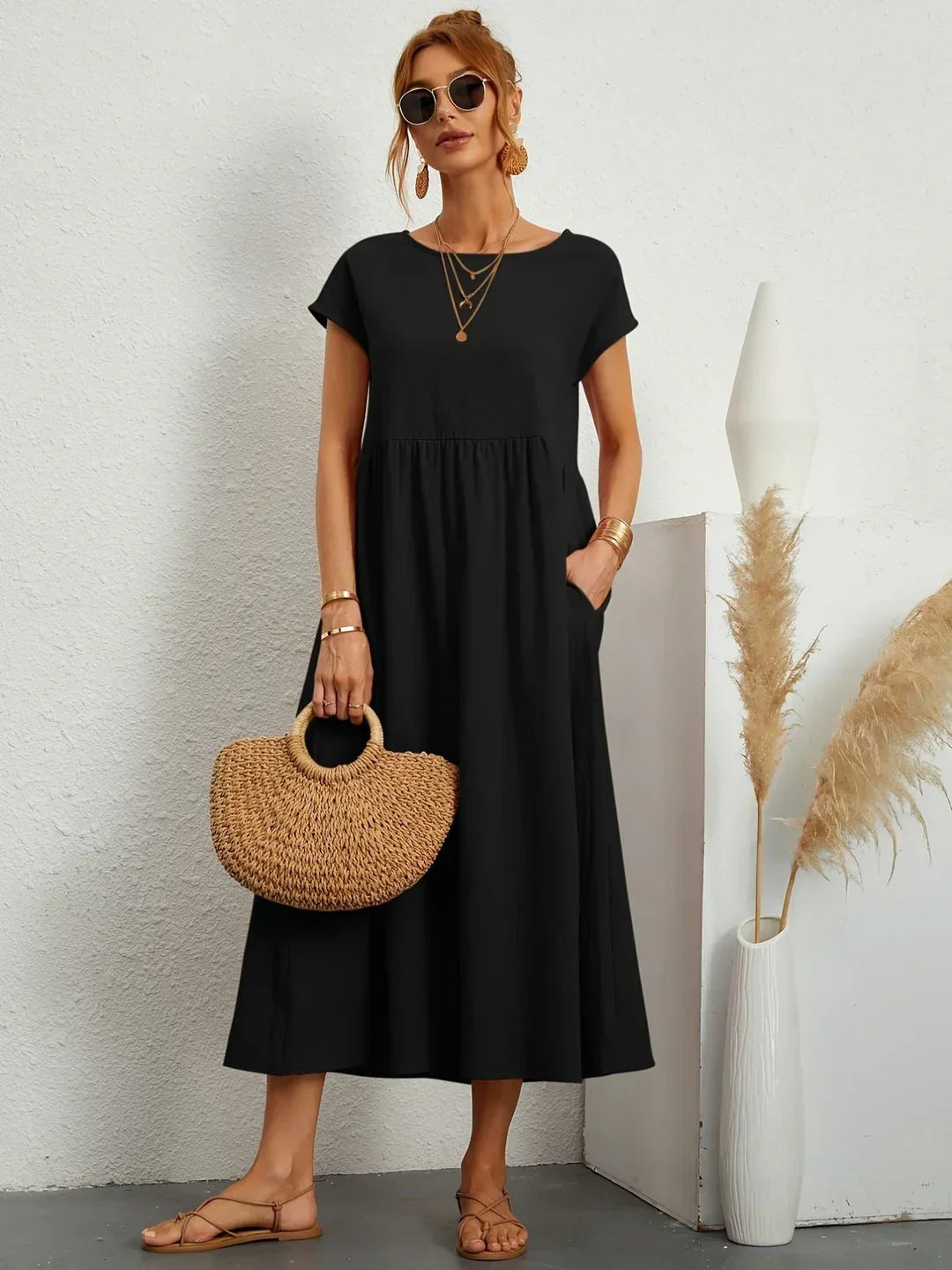 Amélie™ — Abito midi fluido dall’eleganza senza tempo