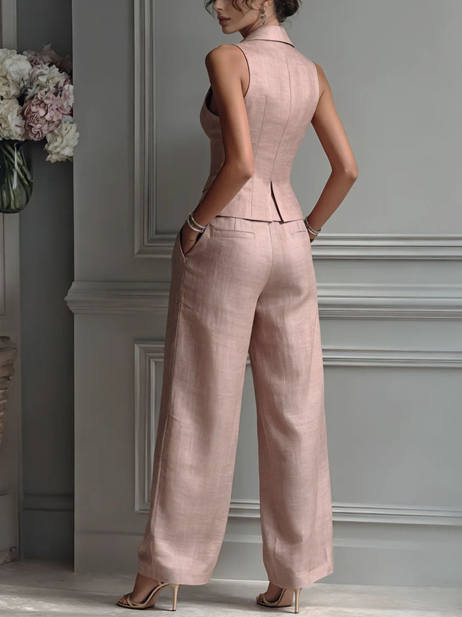 Isabella | Completo da donna a due pezzi con scollo a V e bottoni