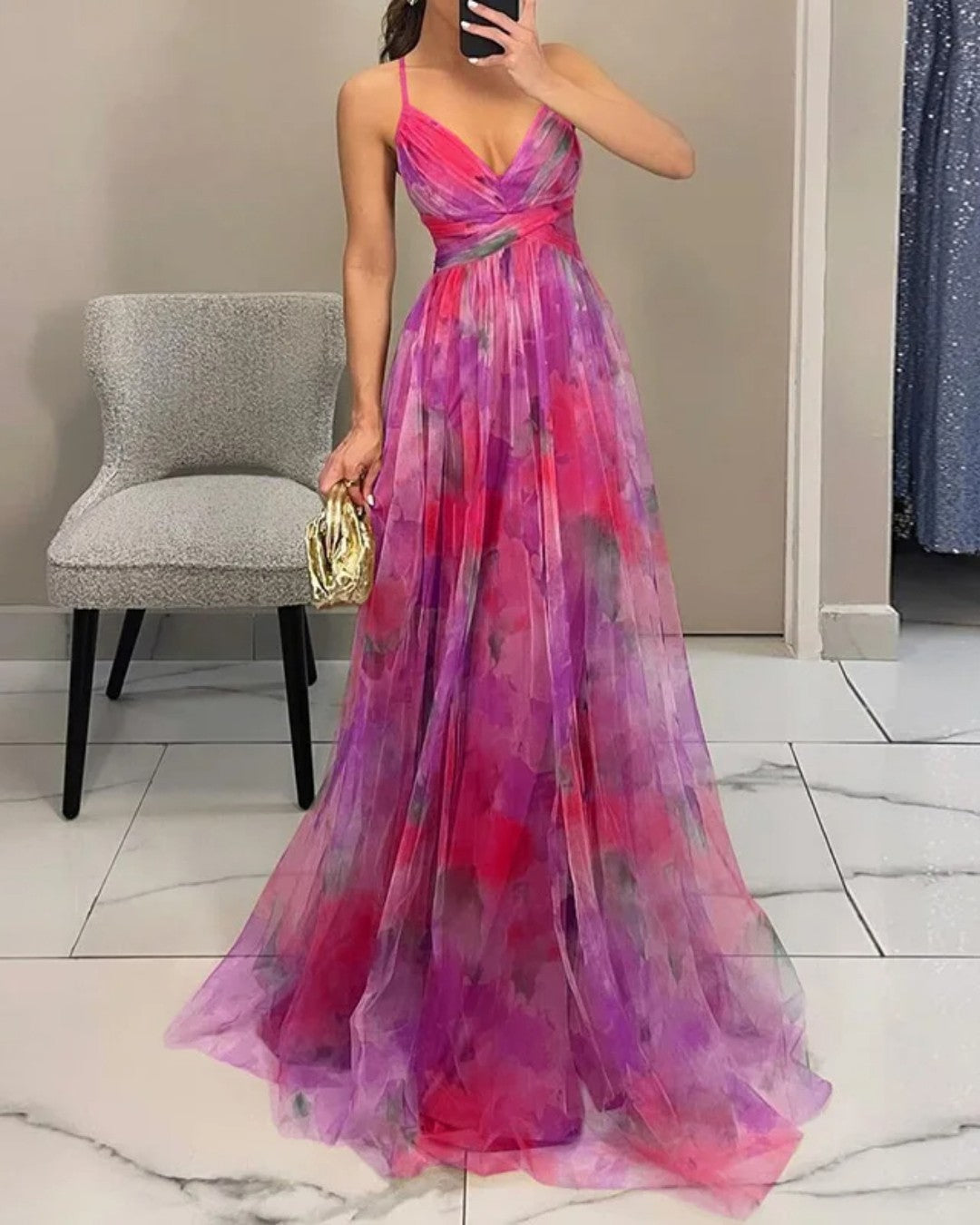 Ramona | Incantevole Maxi-Abito con Stampa Floreale
