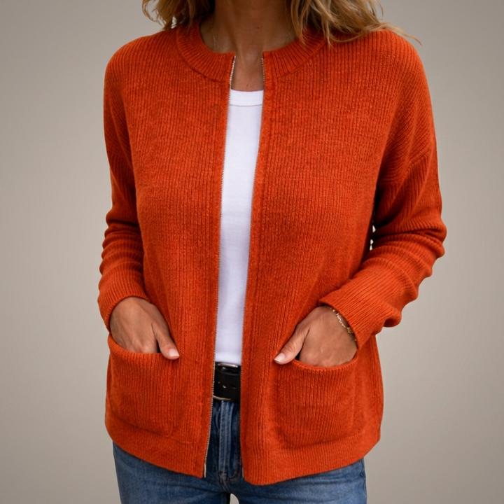 Annalisa | Cardigan con Zip e Tasche